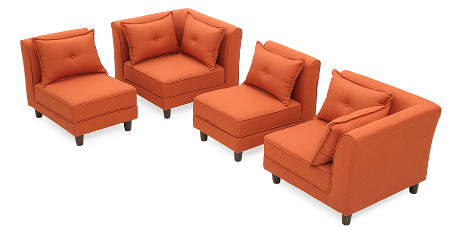 Mara Modular Fabric Sofa (Rust)